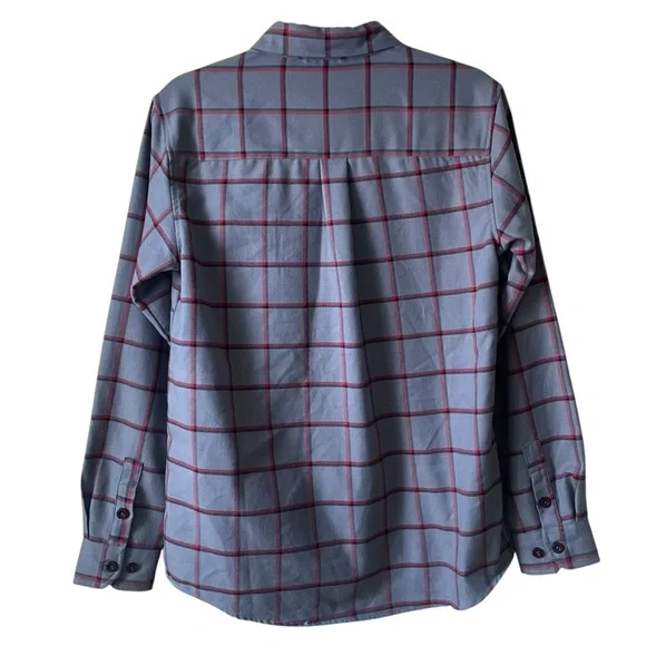 DIXXON Women’s Smoke Eater Flannel Shirt Plaid Gray Red Large NWOT - Picture 4 of 8